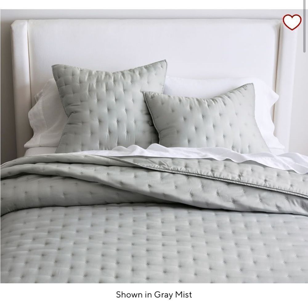 Pottery Barn TENCEL™ Quilted Sham Standard Gray Mist